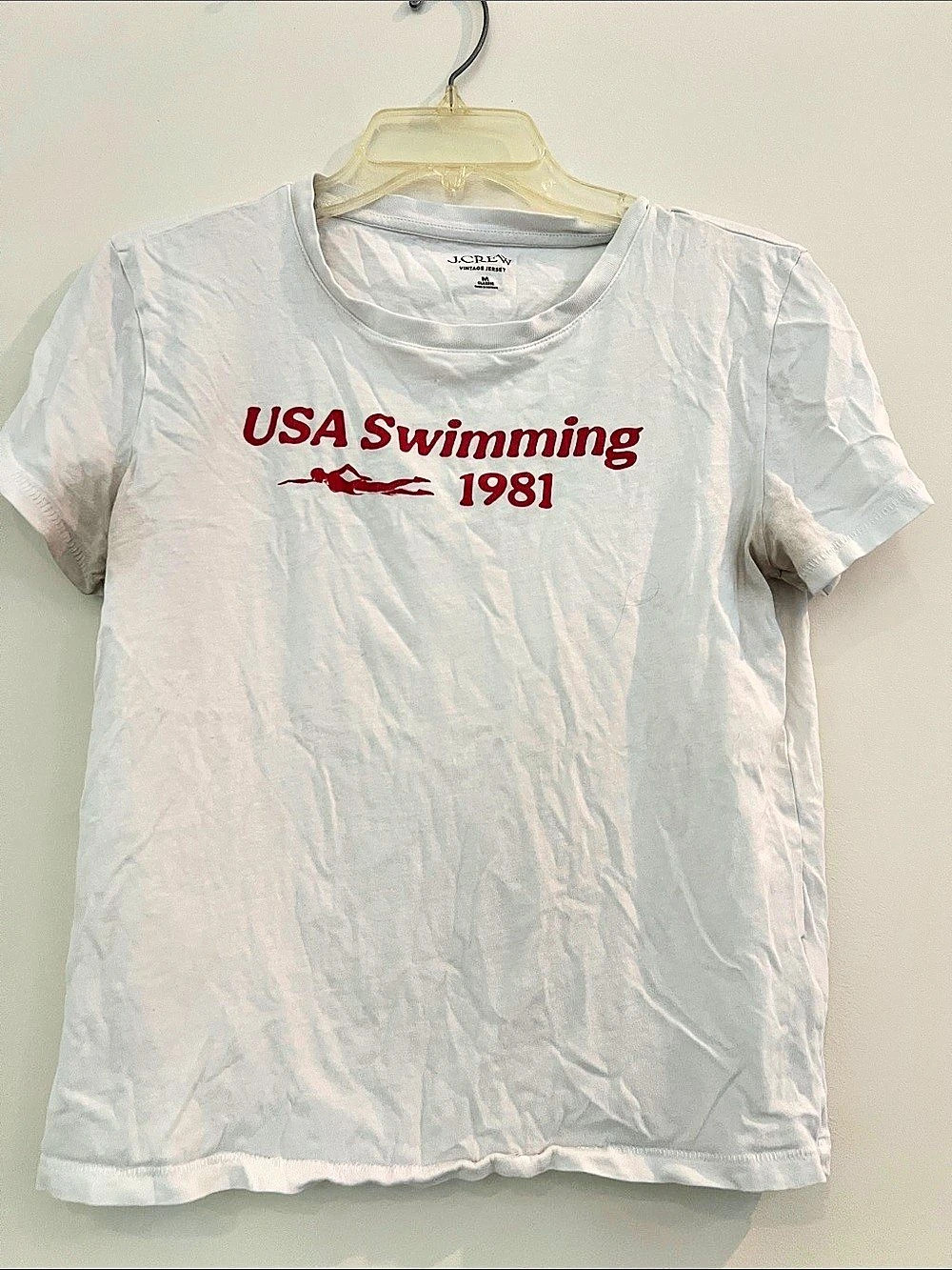 J.Crew USA Swimming 1981 graphic tee Graphic Tee in White & Red Size Medium